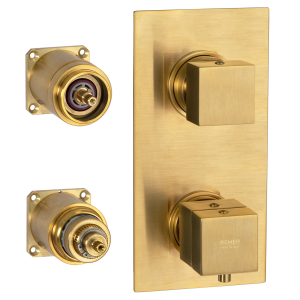 Внешняя часть смесителя Remer Q-Elegance QT92KBBG золото брашированное