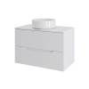Тумба с раковиной Orange Line Li-70TuwMDF+B09-360W белый матовый, 70 см