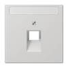 Накладка 1-ой наклонной телефонной/компьютерной розетки с полем для надписи Jung LS 990 светло-серая LS969-1NAUALG