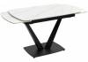 Стол Woodville Alarti 493187 matt white marble sintered stone/black 120(180)x80x76 фото 6