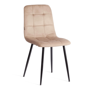 Стул Tetchair Chilly (mod. JSC-220) 21496 велюр/металл, beige (бежевый) HLR8/черный