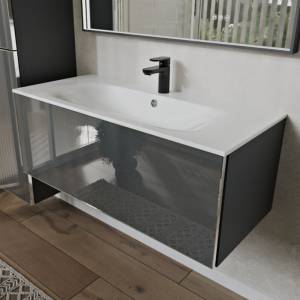 Тумба с раковиной Terminus Vega VEG101001701601OSL графит, 100x38