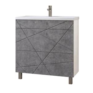 Тумба с раковиной Vigo Geometry 800-0-2 tn.GEO.9696.80.2Y бетон, раковина Neo