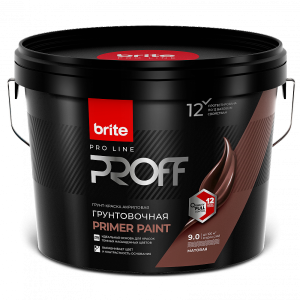Грунт-краска акриловая грунтовочная Brite Pro Line Proff Primer Paint белая 9 л