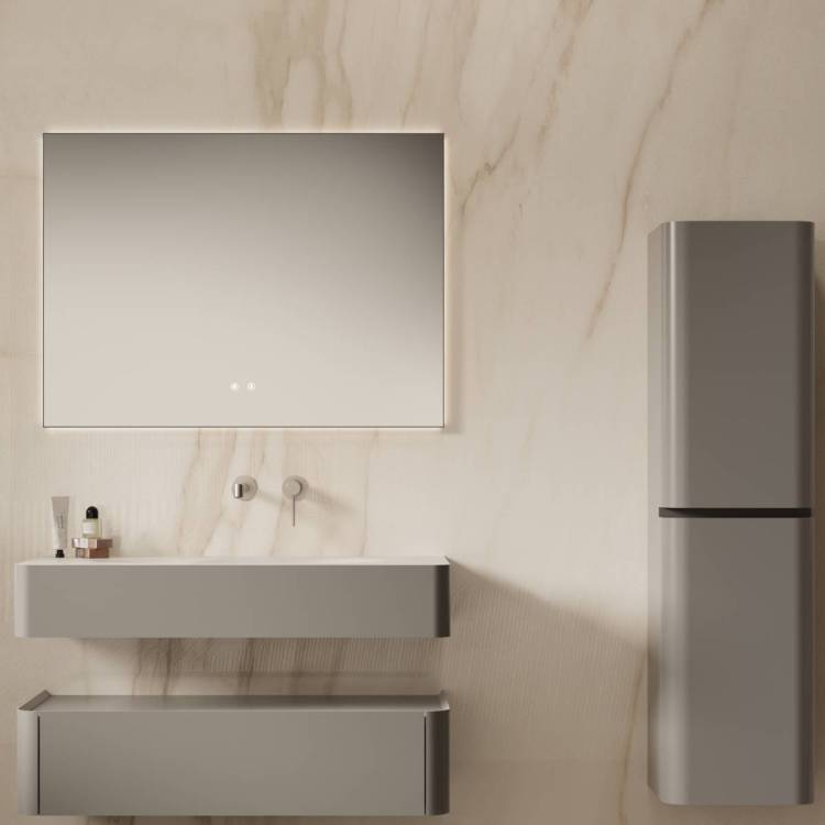 Тумба с раковиной Vincea Caprise 1000 1 выкатной ящик, светло-серый матовый