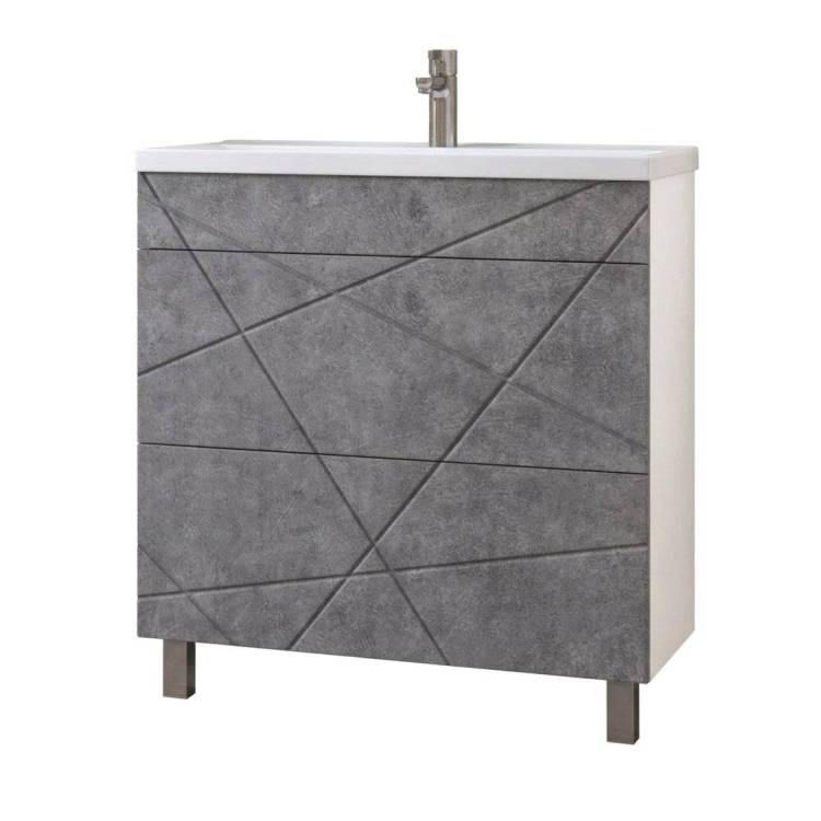 Тумба с раковиной Vigo Geometry 800-0-2 tn.GEO.9696.80.2Y бетон, раковина Neo
