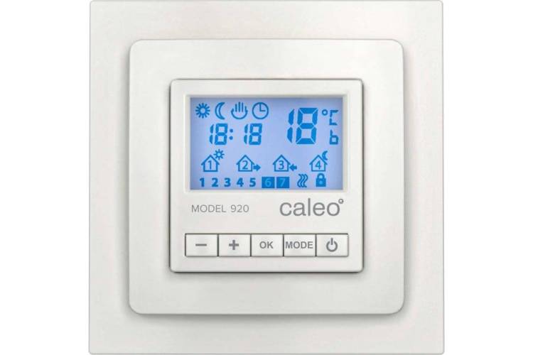 Терморегулятор Caleo 920 КА000001913 бежевый с адаптерами, встраиваемый цифровой, программируемый, 3.5 кВт