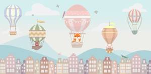 3D Фотообои Artegrafico «Полеты над Амстердамом» KID-131 акварель