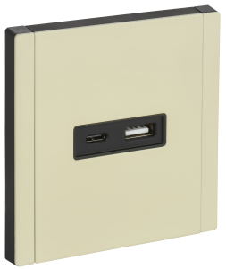 Розетка USB type A+C IEK Forte&Piano FP-U22-D31-M-K41 серый сланец