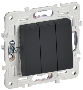 Выключатель 3-клавишный IEK Skandy SK-V30-0-10-K53 графит