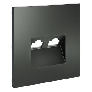 Лицевая панель для двойной компьютерной розетки RJ-45 Voltum S70 VLS001406 титан