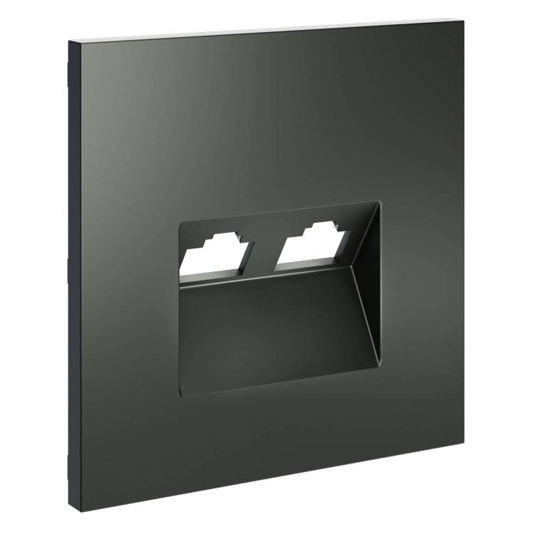 Лицевая панель для двойной компьютерной розетки RJ-45 Voltum S70 VLS001406 титан