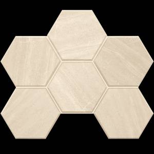Мозаика Estima Gabbro 39870 Mosaic/GB01_NR/25x28,5/Hexagon White 25x28.5