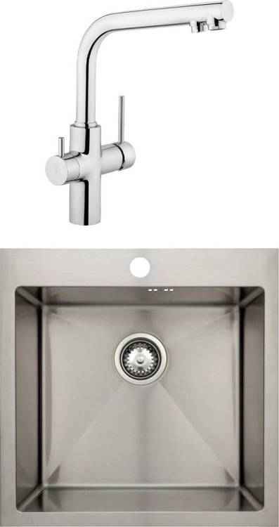Комплект Мойка кухонная Seaman Eco Marino SMB-5151S + Смеситель VitrA Split A42144EXP для кухонной мойки