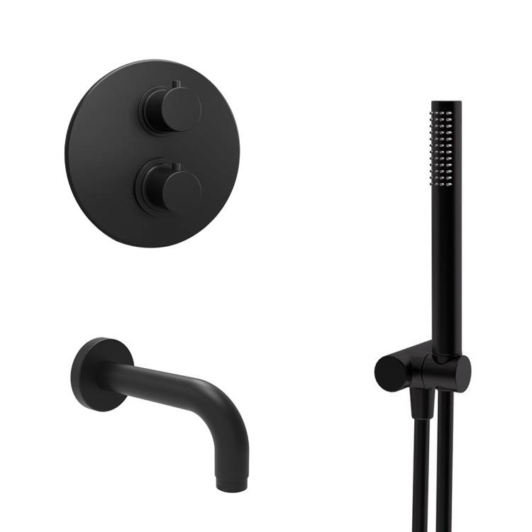 Душевой комплект Paini Cox 78PZSET26911THBATH на 2 потребителя, с ручным душем, черный брашированный