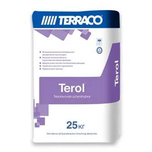 Штукатурка декоративная минеральная Terraco Terol Granule White шуба 1.5 мм белая 25 кг