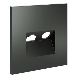 Лицевая панель для ТВ-розетки+Ethernet RJ45 Voltum S70 VLS002706 титан