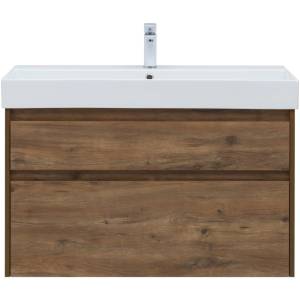 Тумба с раковиной Aquanet Nova Lite 100 дуб рустикальный, 2 ящика