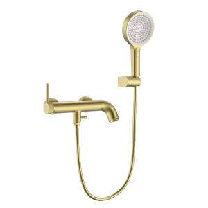 Смеситель для ванны Elghansa Radiant 2347181-MattGold с душевым комплектом, матовое золото