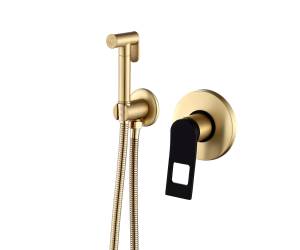 Гигиенический душ Bronze de Luxe Element EL28GB золотой матовый, черный, со смесителем