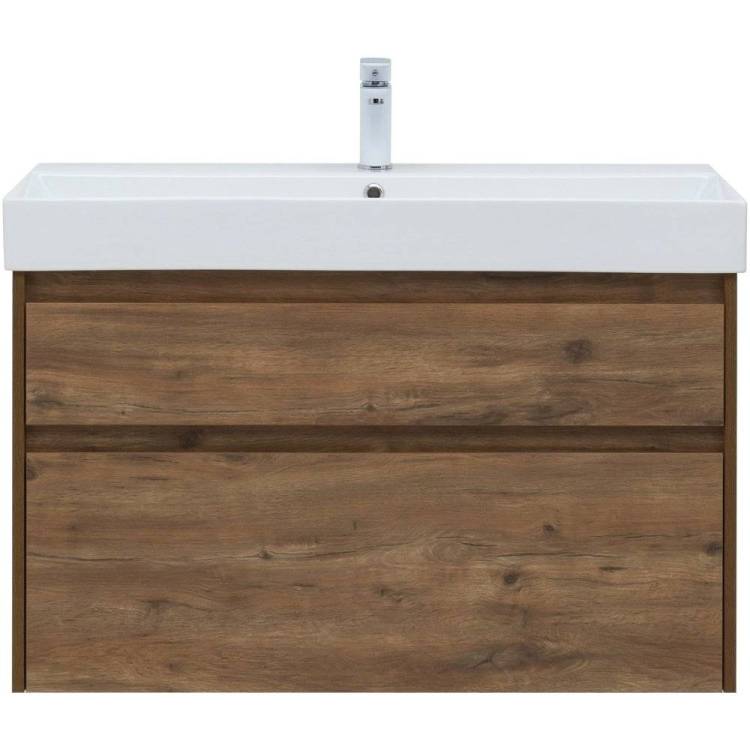 Тумба с раковиной Aquanet Nova Lite 100 дуб рустикальный, 2 ящика