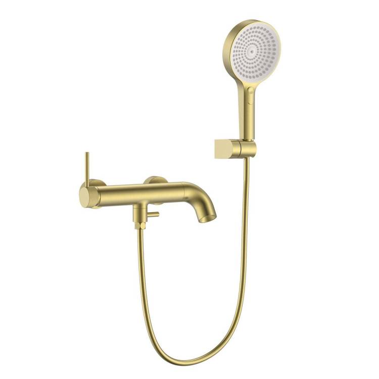 Смеситель для ванны Elghansa Radiant 2347181-MattGold с душевым комплектом, матовое золото