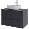 Тумба с раковиной Orange Line Li-80TugMDF+B05-480W графит матовый, 80.5 см