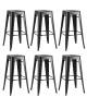 Набор из 6 барных стульев Stool Group Tolix YD-H765 LG-01 X6 черный глянцевый
