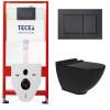 Комплект Tece TC414N5VP07 Инсталляция для унитаза Tece + Унитаз подвесной beWash Harmony безободковый, с сиденьем микролифт, черный матовый