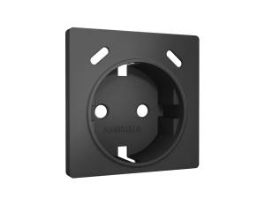 Лицевая панель для электрической розетки с заземлением со шторками 2USB C+C Ambrella Volt Alfa AP9105 графит мягкое касание