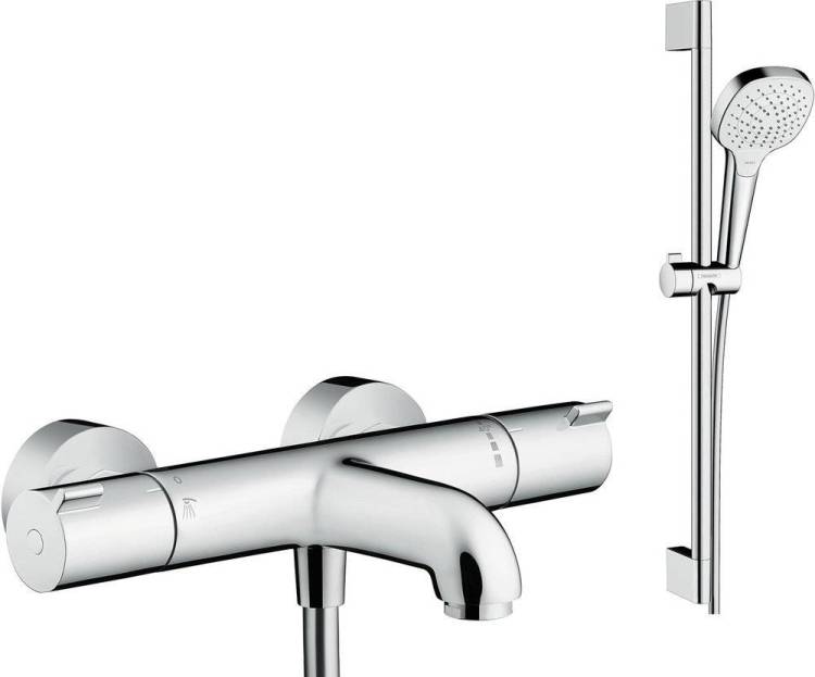 Душевой комплект Hansgrohe Ecostat 1001 CL ВМ 13201000 термостат + душевой гарнитур Croma Select E Vario 26582400