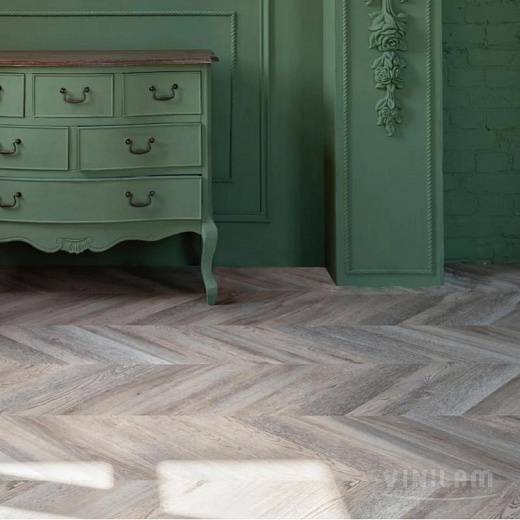 LVT Ламинат Vinilam Parquet Chevron Glue 2.5/42 4V RI153616CL4 Шеврон Шампань 690x115