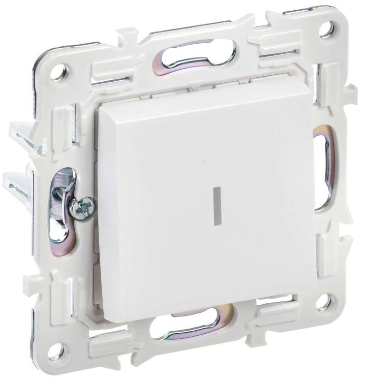 Выключатель 1-клавишный проходной IEK Skandy SK-V12-1-10-K01 арктический белый