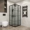 Душевой уголок Niagara Eco NG-1009-14QKL профиль черный матовый, стекло с узором, 90x90x190 фото 3