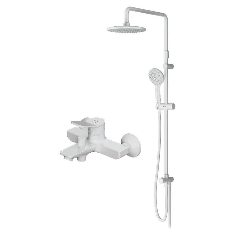 Душевая стойка Am.Pm X-Joy F43885A14 со смесителем, белый матовый