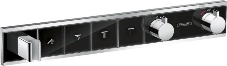 Термостатический смеситель Hansgrohe RainSelect 15357600 для душа, черный - хром