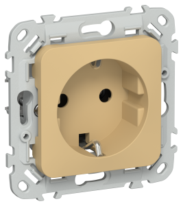 Розетка 1-местная с заземлением IEK Flite FI-R11-16-K89 шамуа