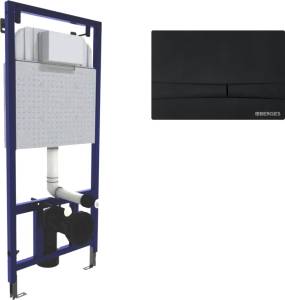 Система инсталляции для унитазов Berges Novum 040255 с кнопкой смыва, черная