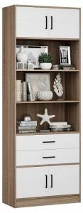 Стеллаж комбинированный МФ Мастер Либерти-51-128 Либерти-51-ДС-БТ-128 дуб сонома / белый