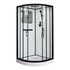 Душевая кабина Cerutti Spa VIVA91B с низким поддоном, профиль чёрный алюминиевый