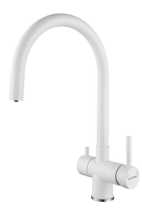Смеситель для кухни Paulmark Heller He213218-WH белый матовый