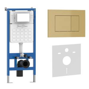 Система инсталляции для унитазов Iberica Blanca Esti-S IB001.854 кнопка смыва золото матовое