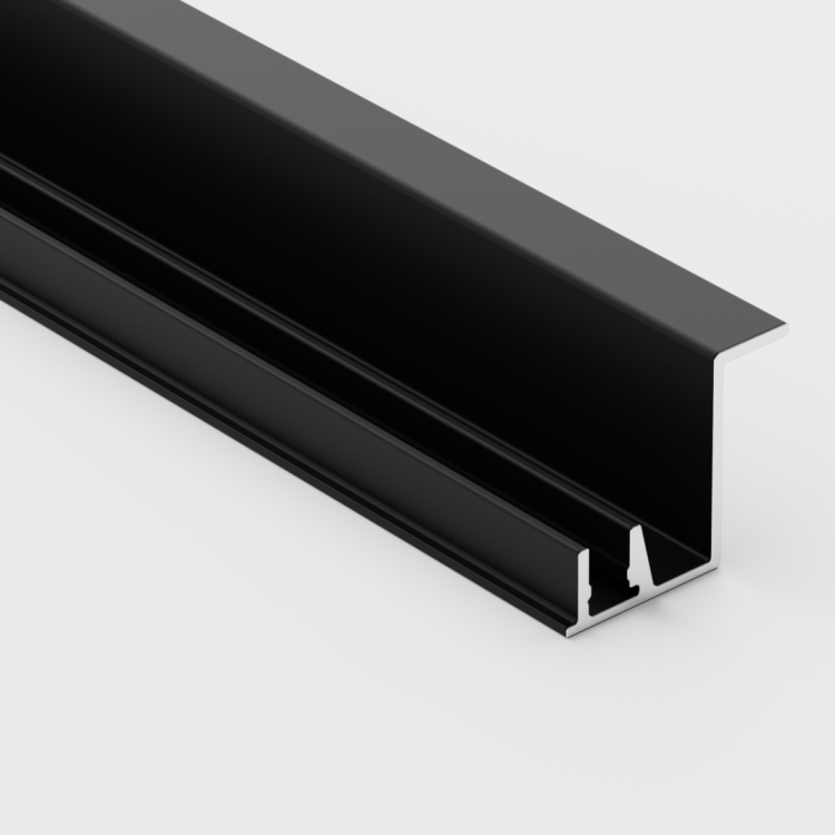 Теневой плинтус Ликорн С-12.2.3 Черный без подсветки 2500x20x18