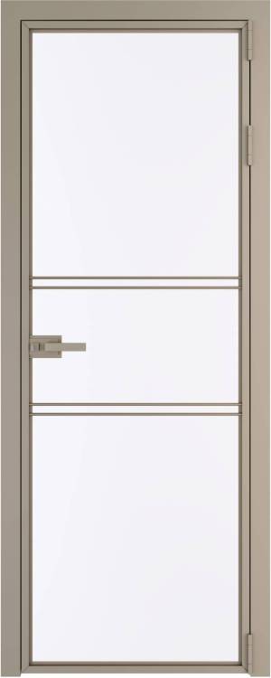 Межкомнатная дверь Profil Doors 2 AX цвет профиля Никель матовый, стекло безопасное 6 мм монохром белый просветленный 700x2000