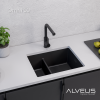 Мойка кухонная Alveus Granital Omni 50 1150071 Deep Black-G90 Be с сифоном, 55x45 фото 6
