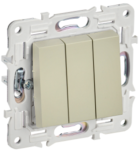 Выключатель 3-клавишный IEK Skandy SK-V30-0-10-K10 бежевый