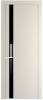 Межкомнатная дверь Profil Doors 18 PE полотно Кремовая Магнолия, кромка алюминиевая с четырех сторон матовая, стеклянная вставка черный лак 700x2000