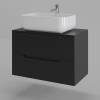 Тумба с раковиной Orange Line Li-80TubMDF+B03-600W черная матовая, 80.5 см фото 3