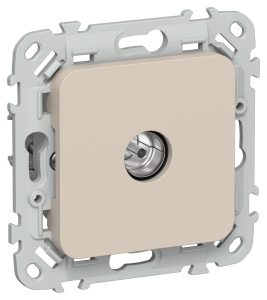 ТВ-розетка проходная тип M IEK Flite FI-A13-P-K88 льняной