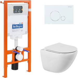 Комплект Belbagno Amanda BB051CHR/BB051SC/BB002-80/BB014-SR-BIANCO кнопка белая